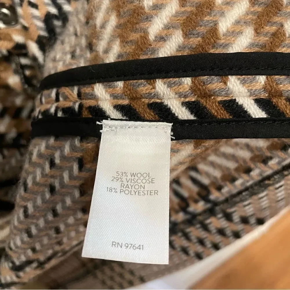 J.Jill Glen Plaid Snap-Front Wool Blend Jacket Sz-MP